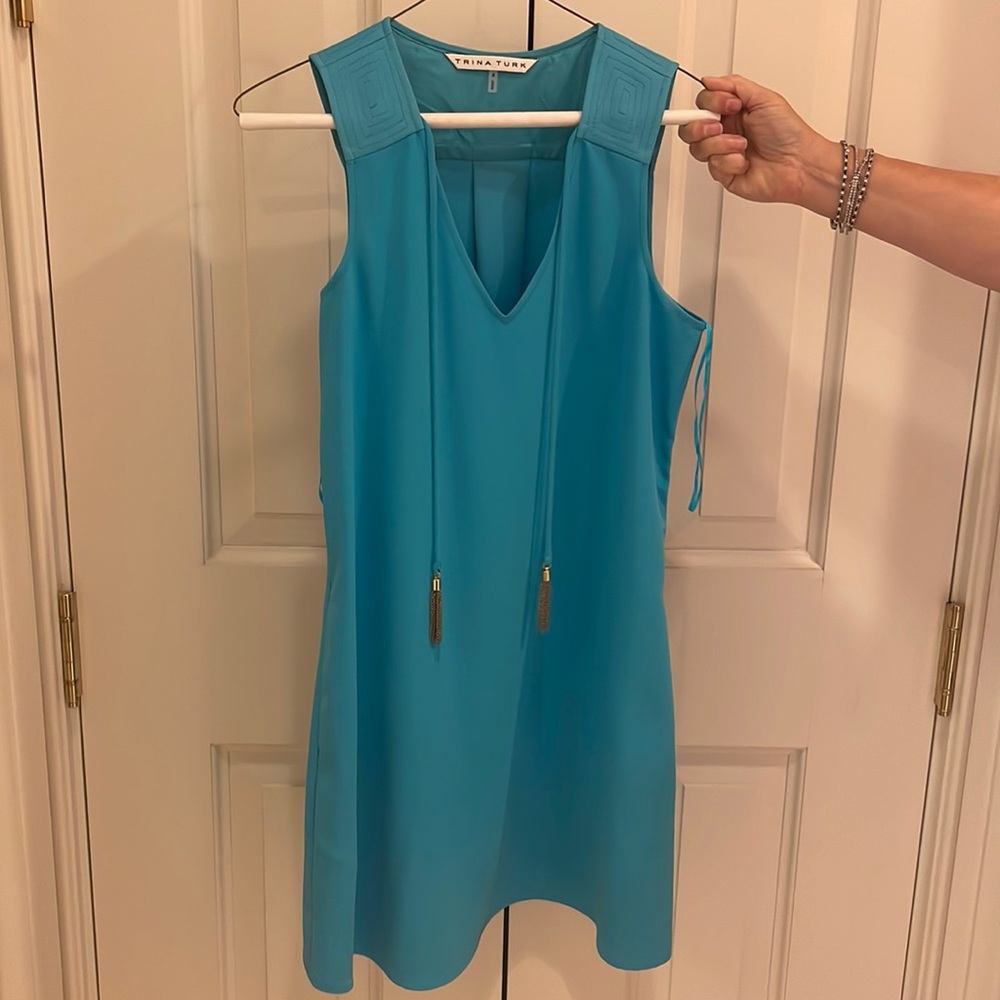 Aqua Blue Trina Turk Tank Dress